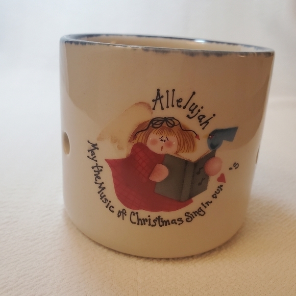 Crazy Mountain Glazed Pottery Crock Candle / Potpourri Holder. - Picture 2 of 9